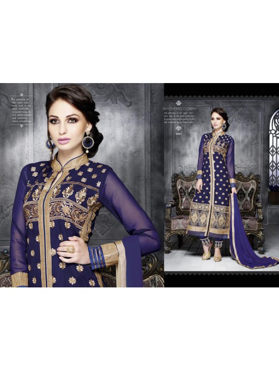 6201Blue Blossom LEO Designer Party Wear Suit