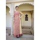 Beige & Pink Embroidered Anarkali Suit