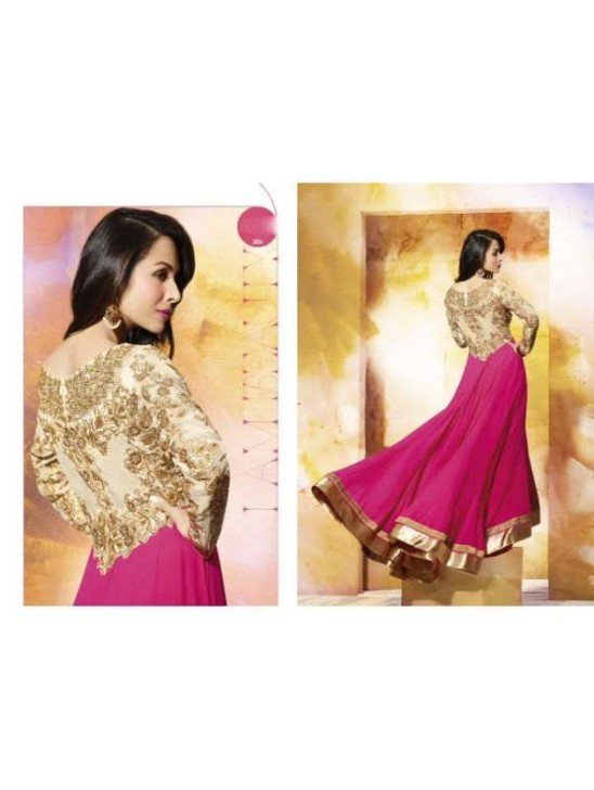 GL3804 Pink GLOSSY MALAIKA ARORA ANARKALI DRESS