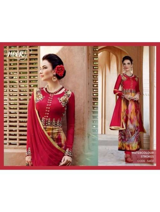 H5402 Fiesta Red HEER KIMORA WEDDING WEAR