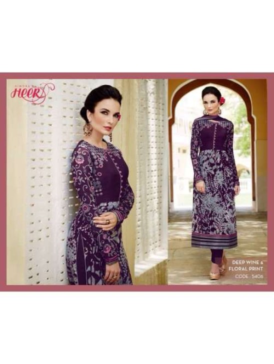 H5406 Purple HEER KIMORA WEDDING WEAR