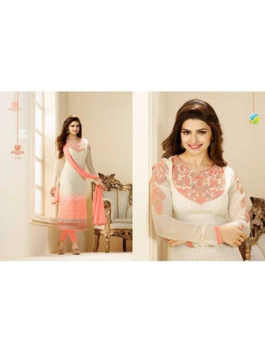 Cream & Orange Indian Party Suit Sophisticated Casual Dress