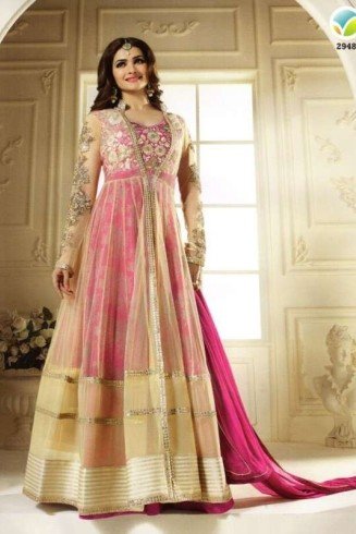 K2948 Pink And Gold KASEESH PRACHI Anarkali Wear 