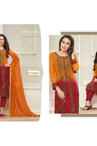 Orange Pakistani Designer Salwar Suit