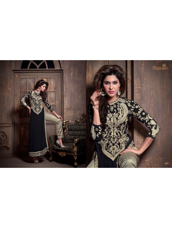 Fancy Party Wear Black Punjabi Salwar Suit