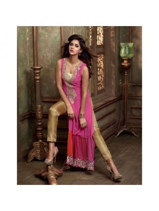 ML2405 Pink And Gold Lavish Maisha Party Dress