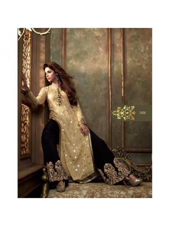 ZML2406 Black And Gold Maisha Lavish Party Dress