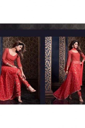 MS2301 - RED MAISHA HARMAN PARTY WEAR SUIT