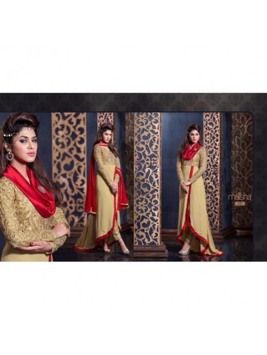 MS2302 - Gold MAISHA HARMAN PARTY WEAR SUIT