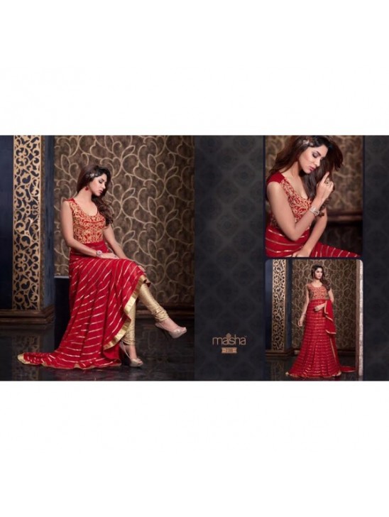 MS2306 - RED MAISHA HARMAN PARTY WEAR SUIT