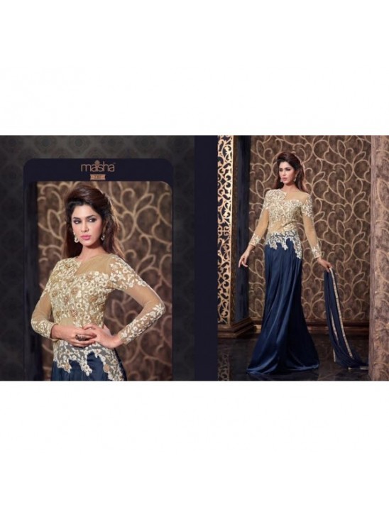 MS2307 - Navy Blue MAISHA HARMAN PARTY WEAR SUIT