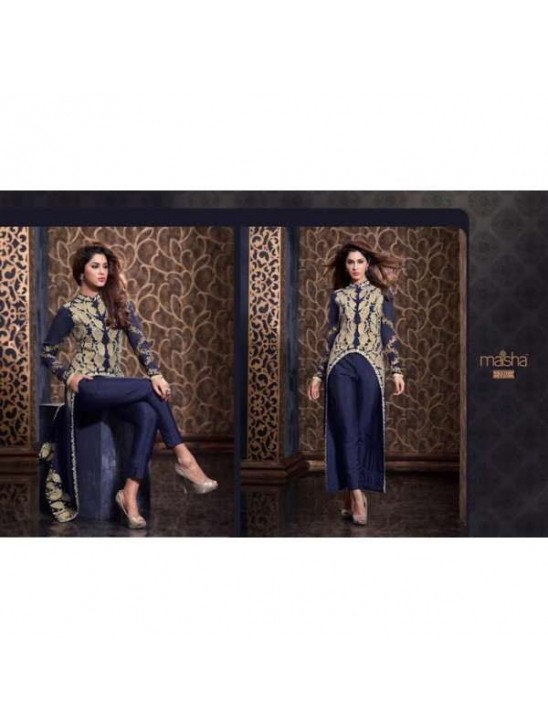 MS2311A - Blue  MAISHA HARMAN PARTY WEAR SUIT