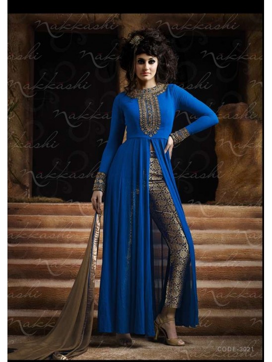 Blue Eid & Wedding Party Wear Suit