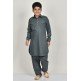 Dark Grey Collar Kurta For Boys