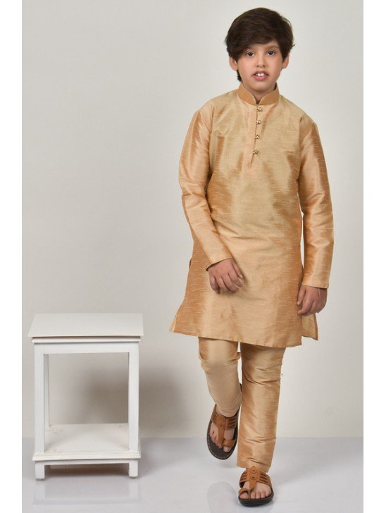 Dull Gold Indian Boys Kurta Pajama