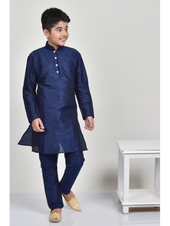 Navy Blue Traditional Boys Kurta Pajama