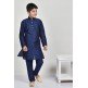 Navy Blue Traditional Boys Kurta Pajama