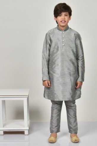 Silver Grey Indian Boys Eid Kurta Pajama