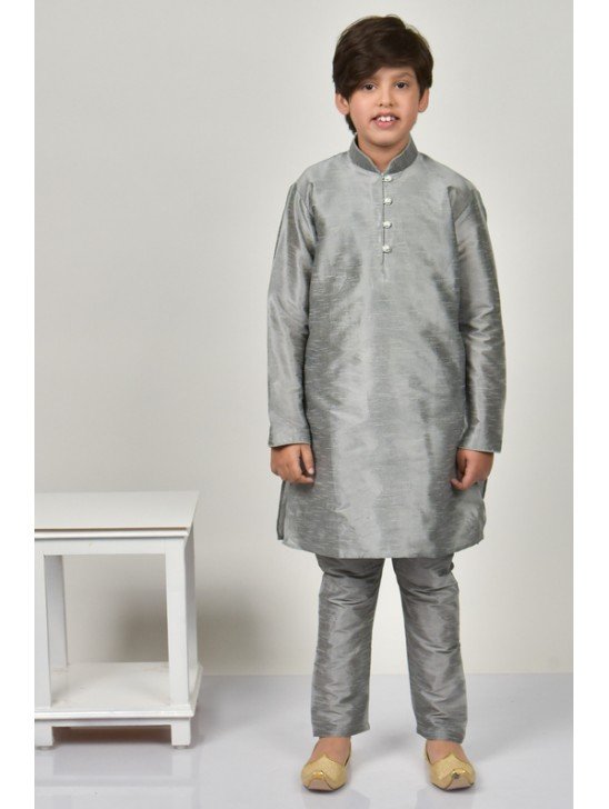 Silver Grey Indian Boys Eid Kurta Pajama