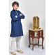 Navy Blue Kurta White Pajama For Boys