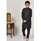 Black Jacquard Pakistani Boys Kurta Pajama