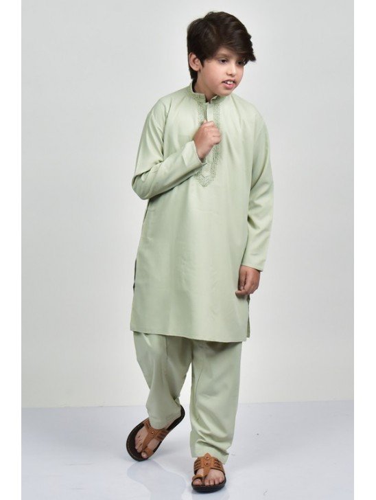 Pista Embroidered Teen Boys Kurta Shalwar Suit