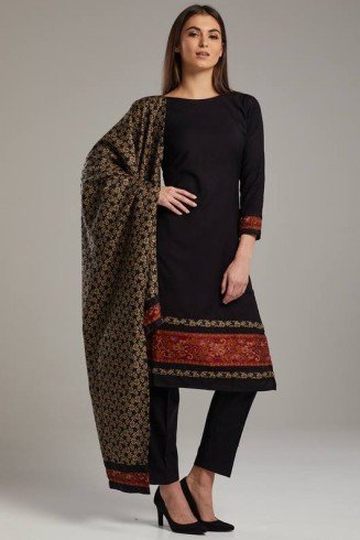 Black Winter Wear Readymade Salwar kameez