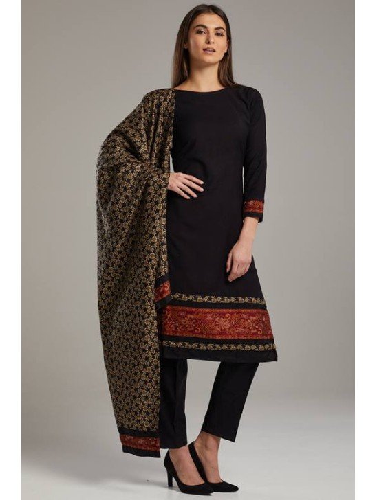 Black Winter Wear Readymade Salwar kameez