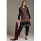 Black Evening Wear Banarasi Style Salwar Suit