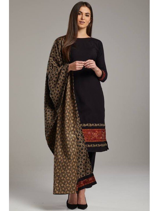 Black Winter Wear Readymade Salwar kameez