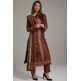 Brown Woven Embellished Pakistani Designer Dress