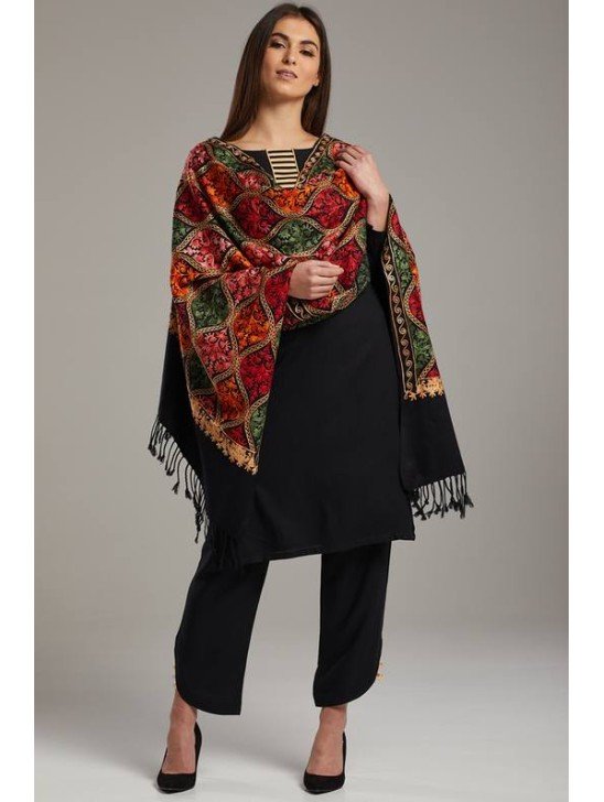 Black Shawl Winter Wear Salwar Suit