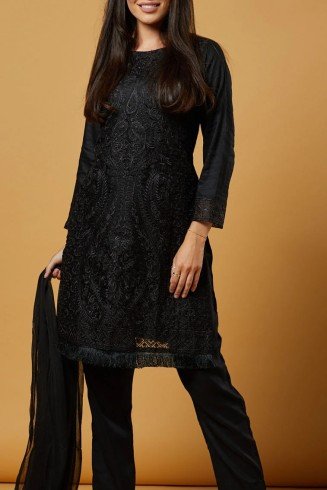 Gorgeous Pakistani Designer Embroidered Organza Shirt Suit