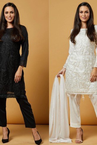 Gorgeous Pakistani Designer Embroidered Organza Shirt Suit