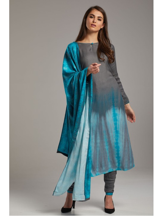 GREY READYMADE PAKISTANI STYLE SALWAR KAMEEZ