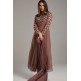 DEEP PURPLE GEORGETTE READY TO WEAR CIRCULAR SILHOUETTE