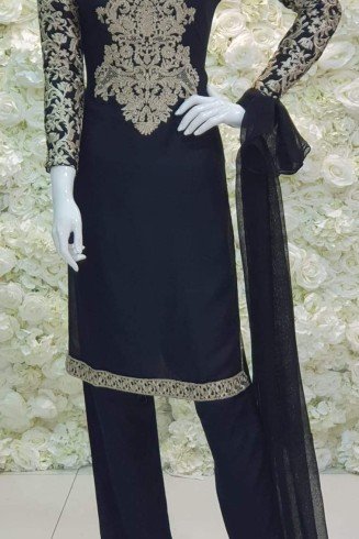 Navy Blue Designer Readymade Pakistani Suit 