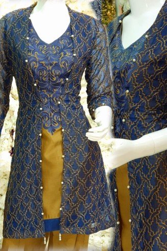 BLUE & GREEN JACKET STYLE PAKISTANI READY TO WEAR DRESS