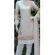 WHITE READYMADE PAKISTANI VISCOSE FABRIC SALWAR KAMEEZ