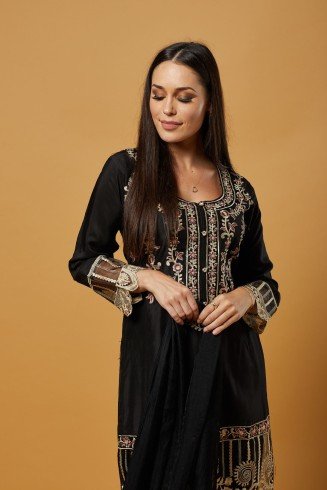 PAKISTANI DESIGNER READYMADE LINEN SHALWAR KAMEEZ