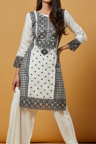 Jet Stream White Linen Pakistani Winter Salwar Suit