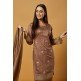 Tawny Birch Brown Embroidered Pakistani Street Style Salwar Kameez