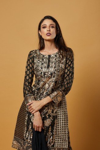 Black Gold Indian Wedding Salwar Suit