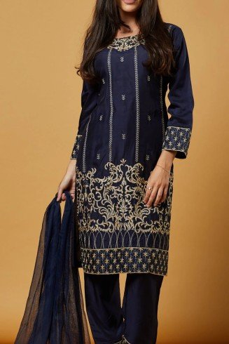 Navy Blue Indian Ethnic Readymade Suit