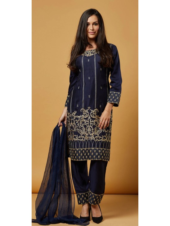 Navy Blue Indian Ethnic Readymade Suit