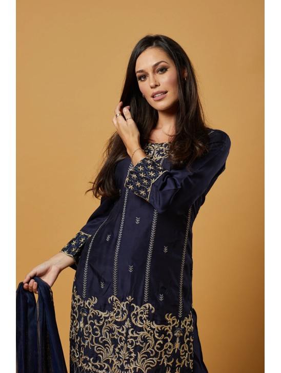 Navy Blue Indian Ethnic Readymade Suit