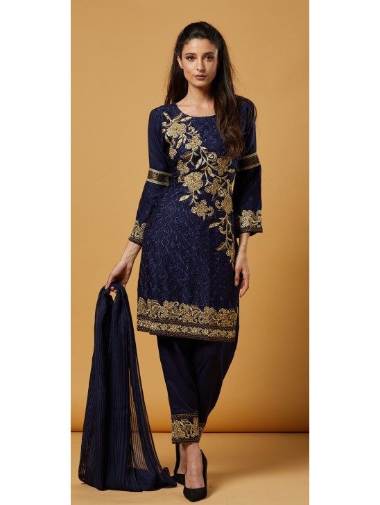 Designer Blue Embroidered Salwar Suit