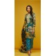 Teal Blue Printed Silk Ethnic Salwar Kameez