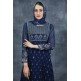 Navy Blue Festive Suit Indian A-Line Anarkali Dress