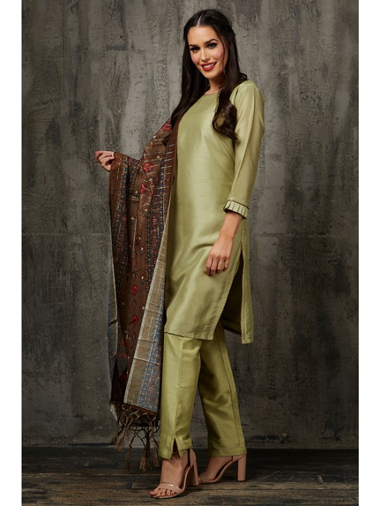 Pista Green Readymade Salwar Kameez Pakistani Designer Suit